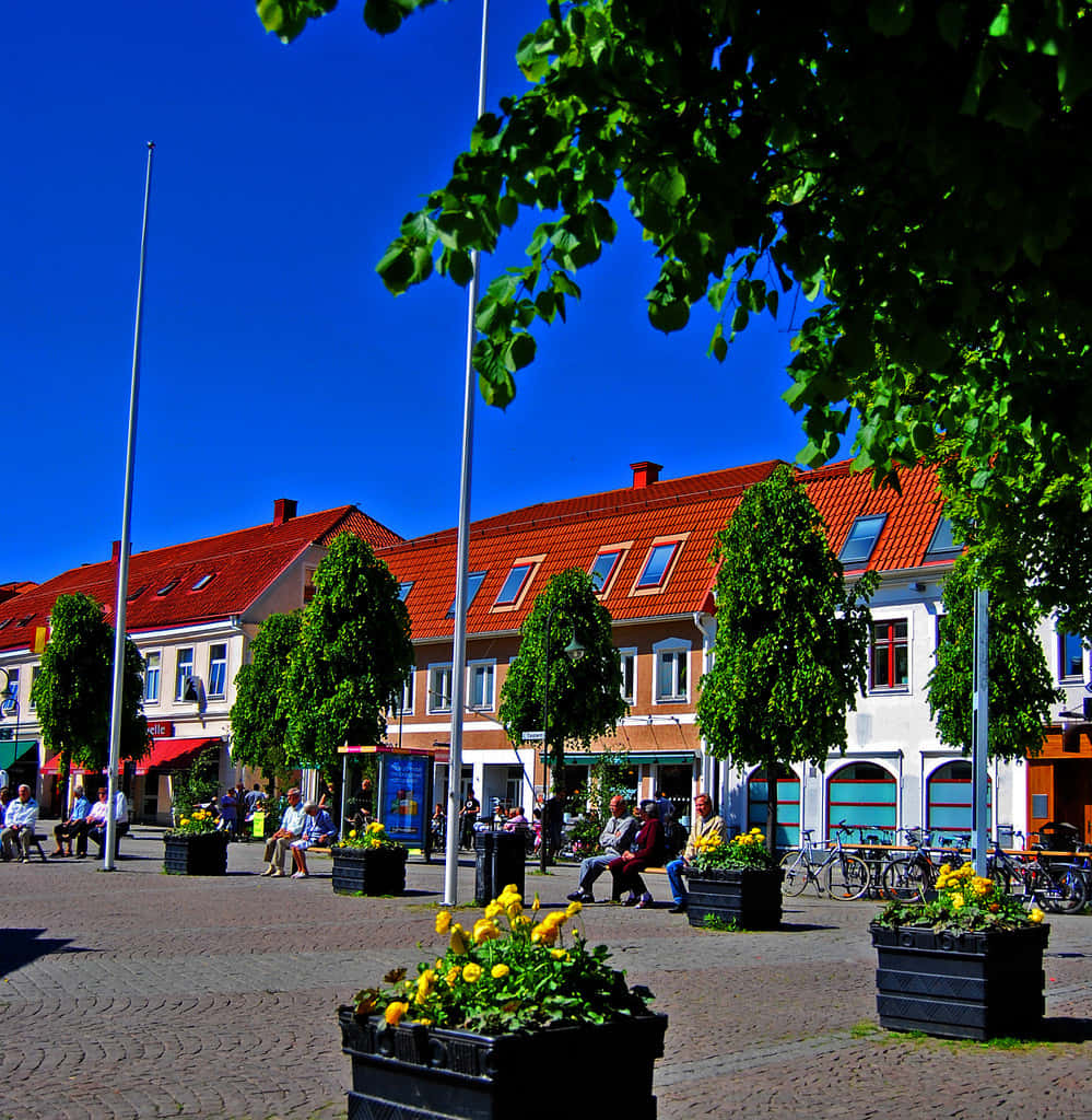 Vue Panoramique De La Ville De Jönköping, Suède Fond d'écran