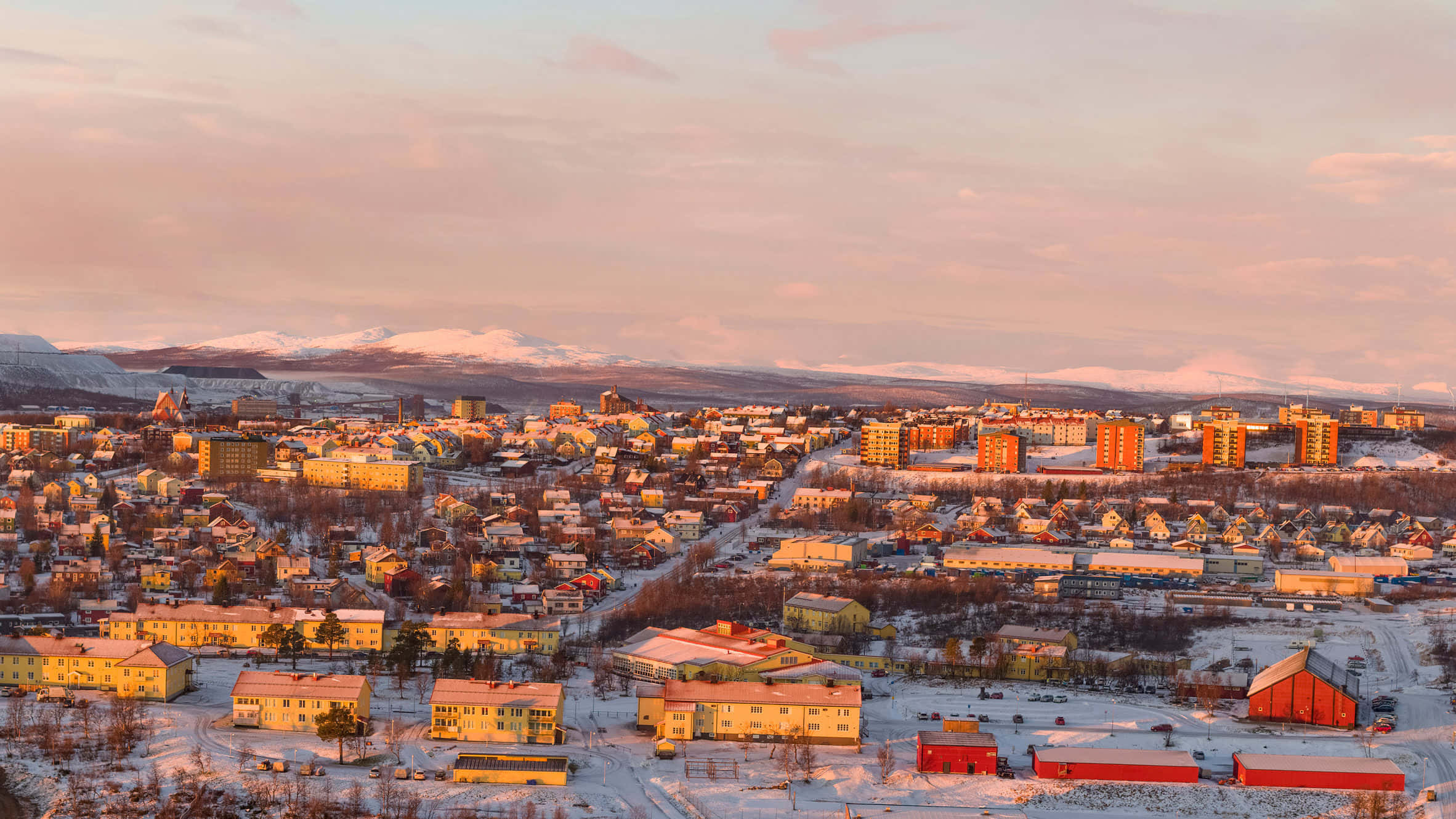 Scenic View Of Kiruna City At Twilight Wallpaper