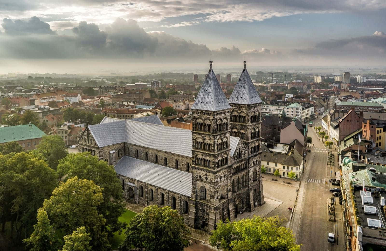 Scenic View Of Lund Cathedral Wallpaper