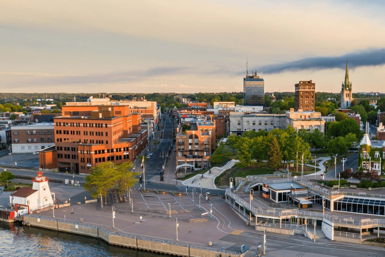 Scenic View Of Trois-rivieres Cityscape At Sunset Wallpaper