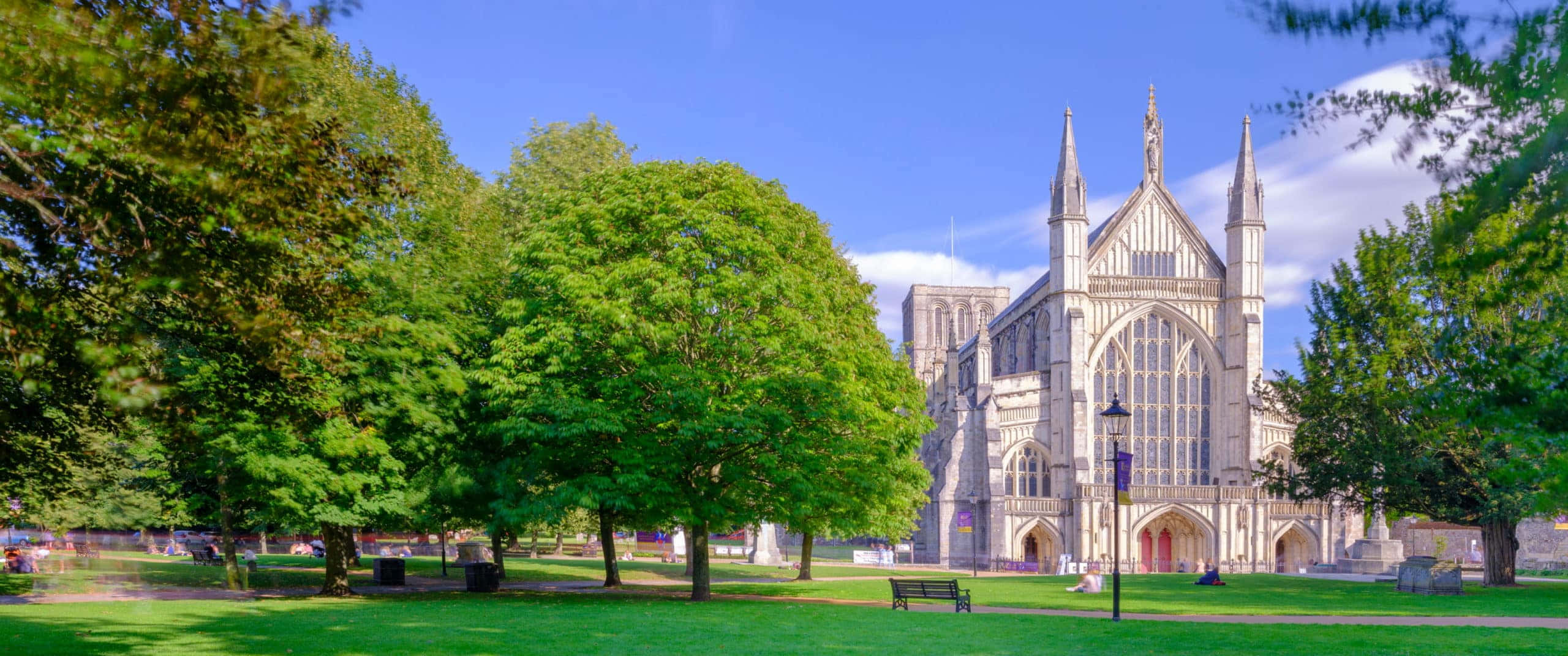 Scenic View Of Winchester Cathedral At Dusk Wallpaper