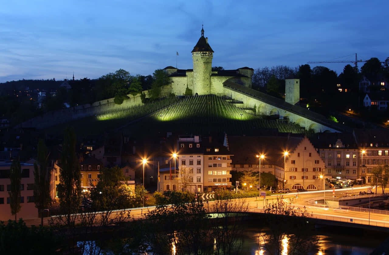 Schaffhausen Munot Fortress Night View Wallpaper