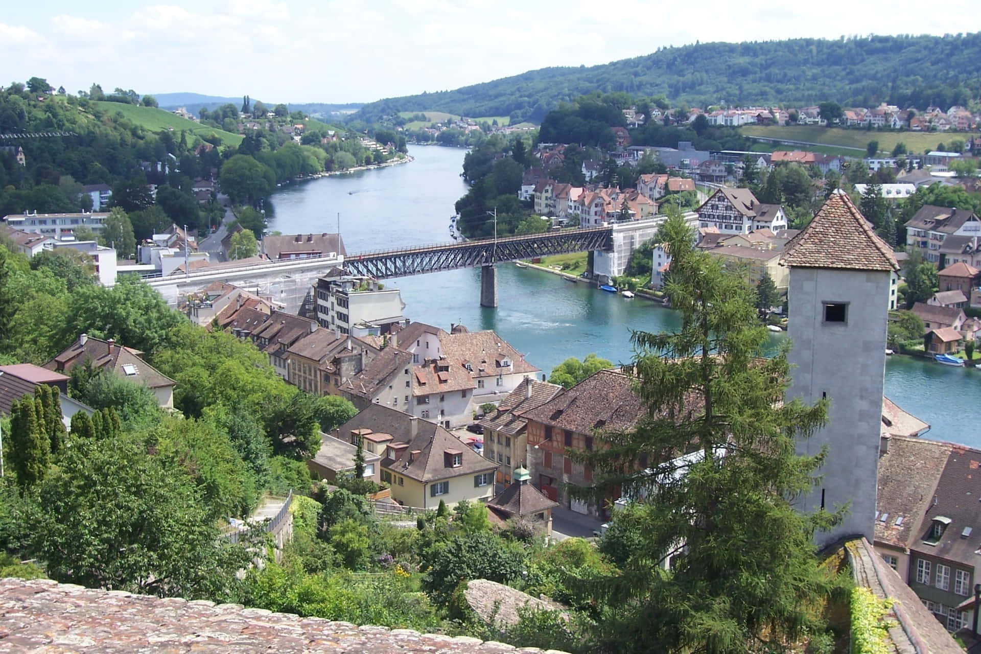 Schaffhausen River Rhine View Wallpaper