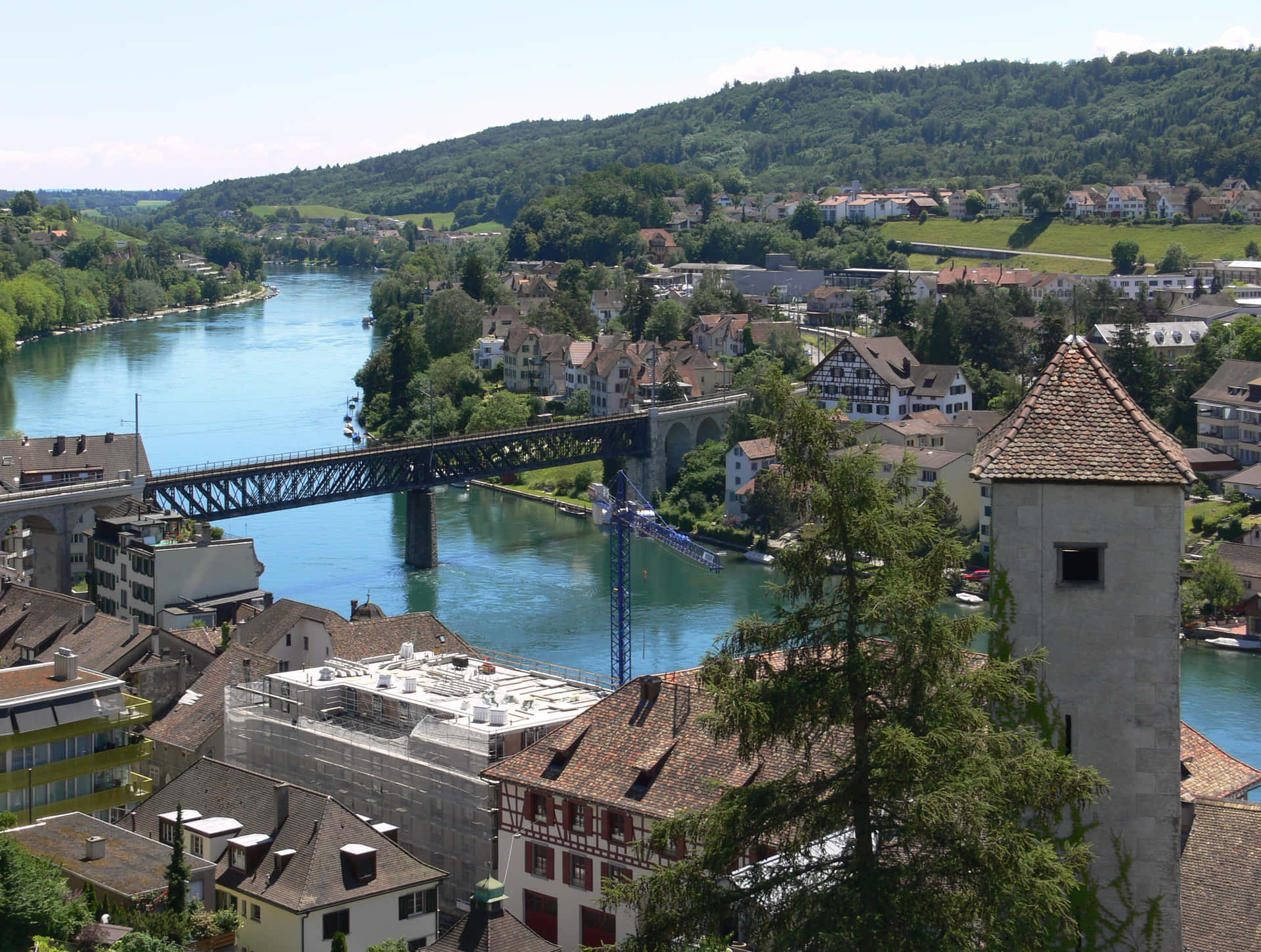 Schaffhausen River Rhine View Wallpaper