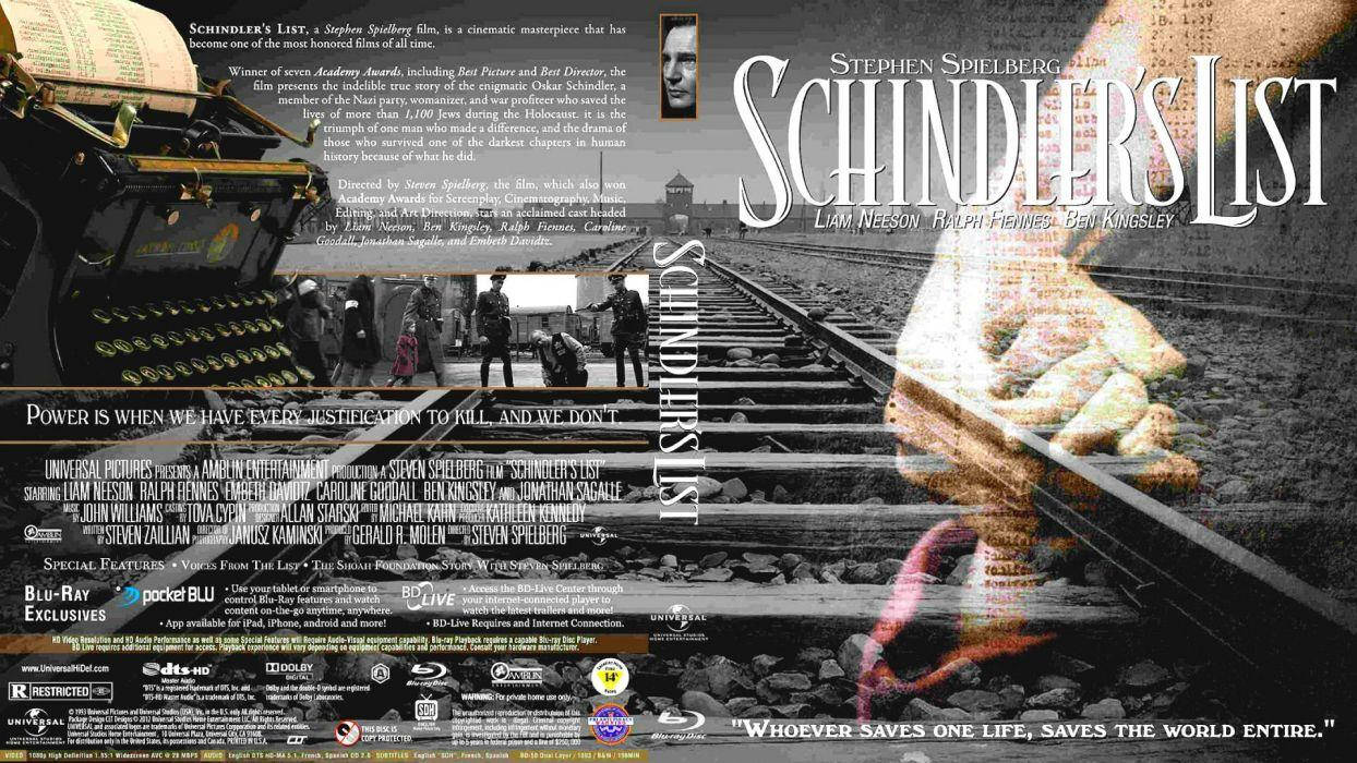 Schindler's List Train Rail Movie Poster Wallpaper