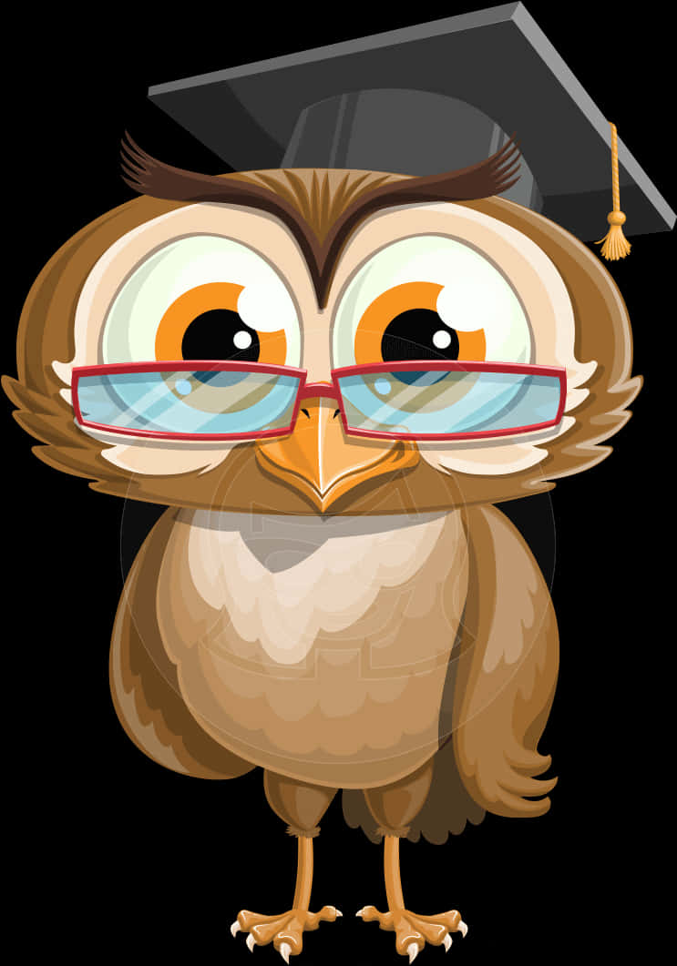 Scholarly Owl Cartoon Character PNG