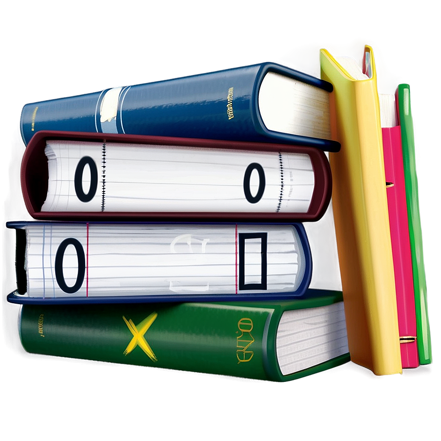 School Books Stack Png 05252024 PNG