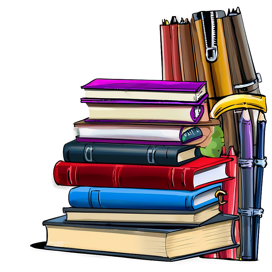 Download School Books Stack Png Iuh | Wallpapers.com