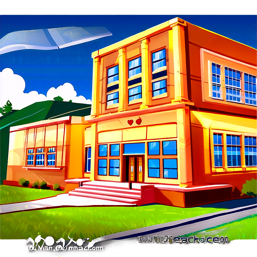 Download School Building Cartoon Png 05232024 | Wallpapers.com