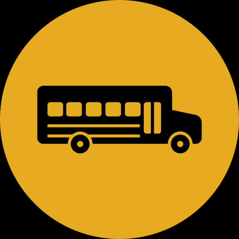 School Bus Icon Yellow Background PNG