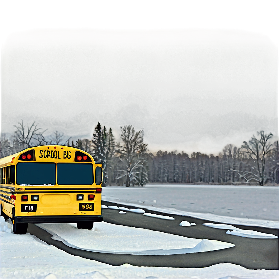 School Bus In Winter Scene Png 59 PNG