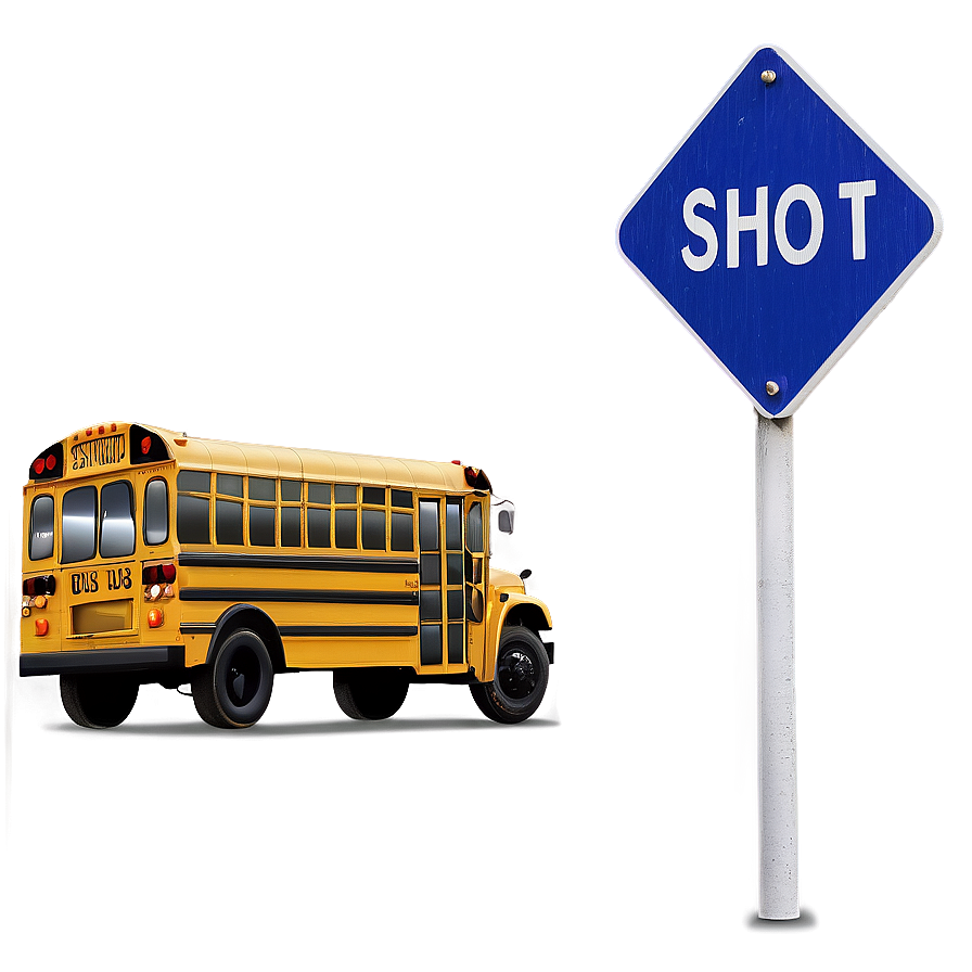 School Bus Passing Sign Png Wmv9 PNG