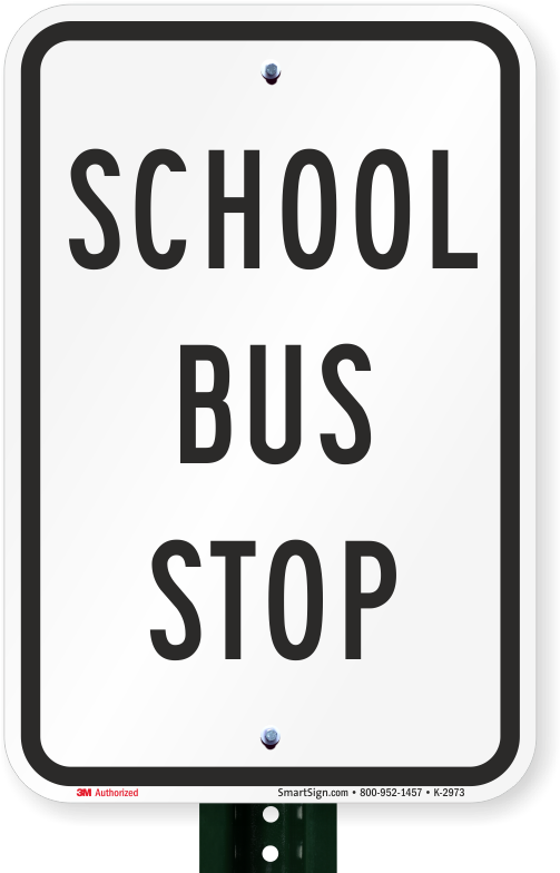 School Bus Stop Sign Image PNG