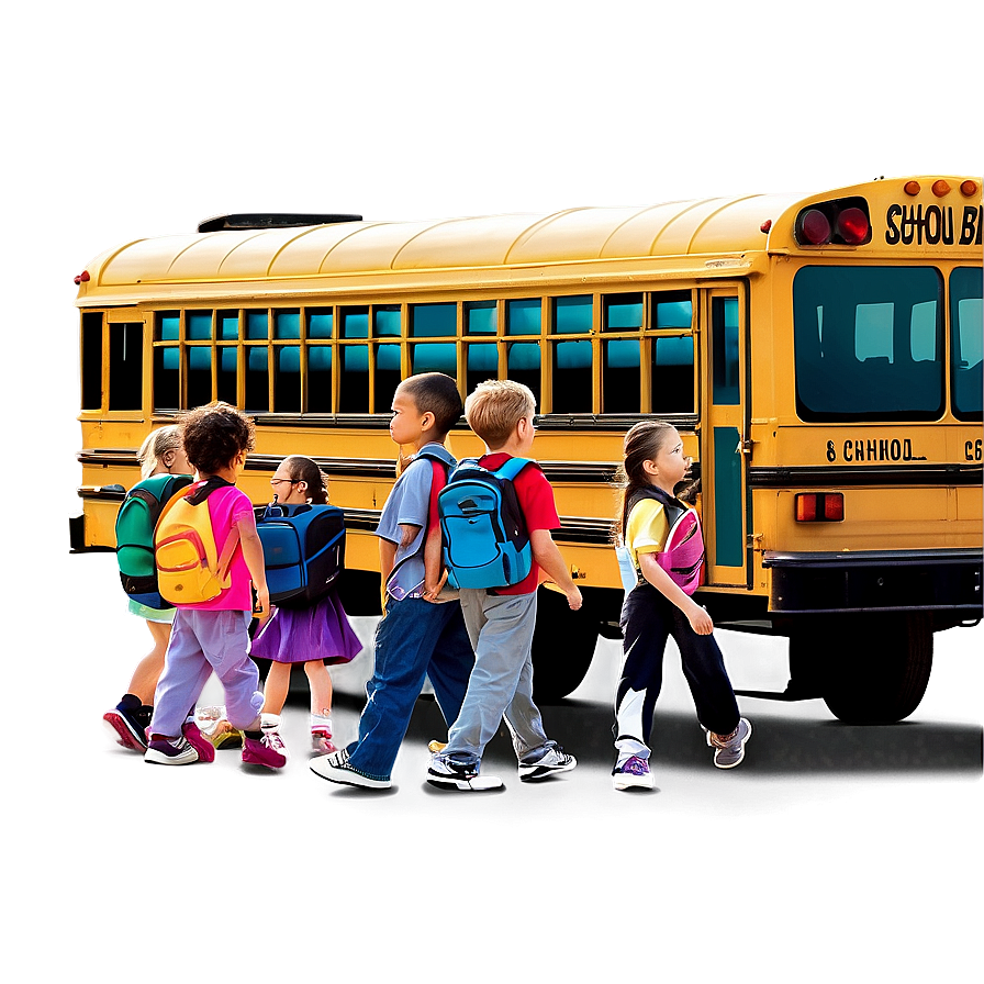 Download School Bus With Children Png Ivp | Wallpapers.com