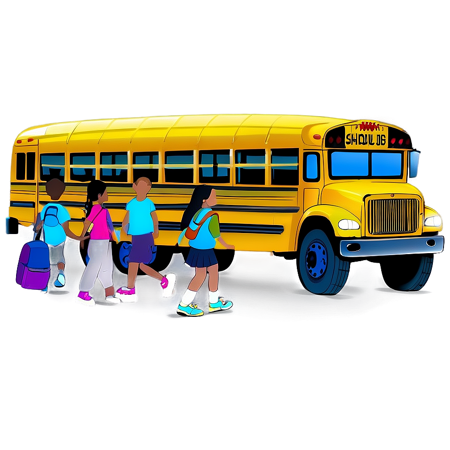 School Bus With Children Png Rsj8 PNG