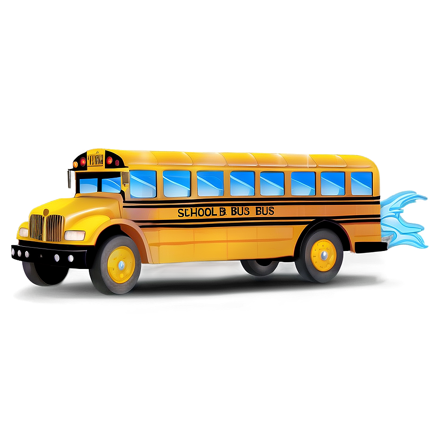 School Bus With Flashing Lights Png 05242024 PNG