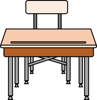 School Deskand Chair Vector PNG
