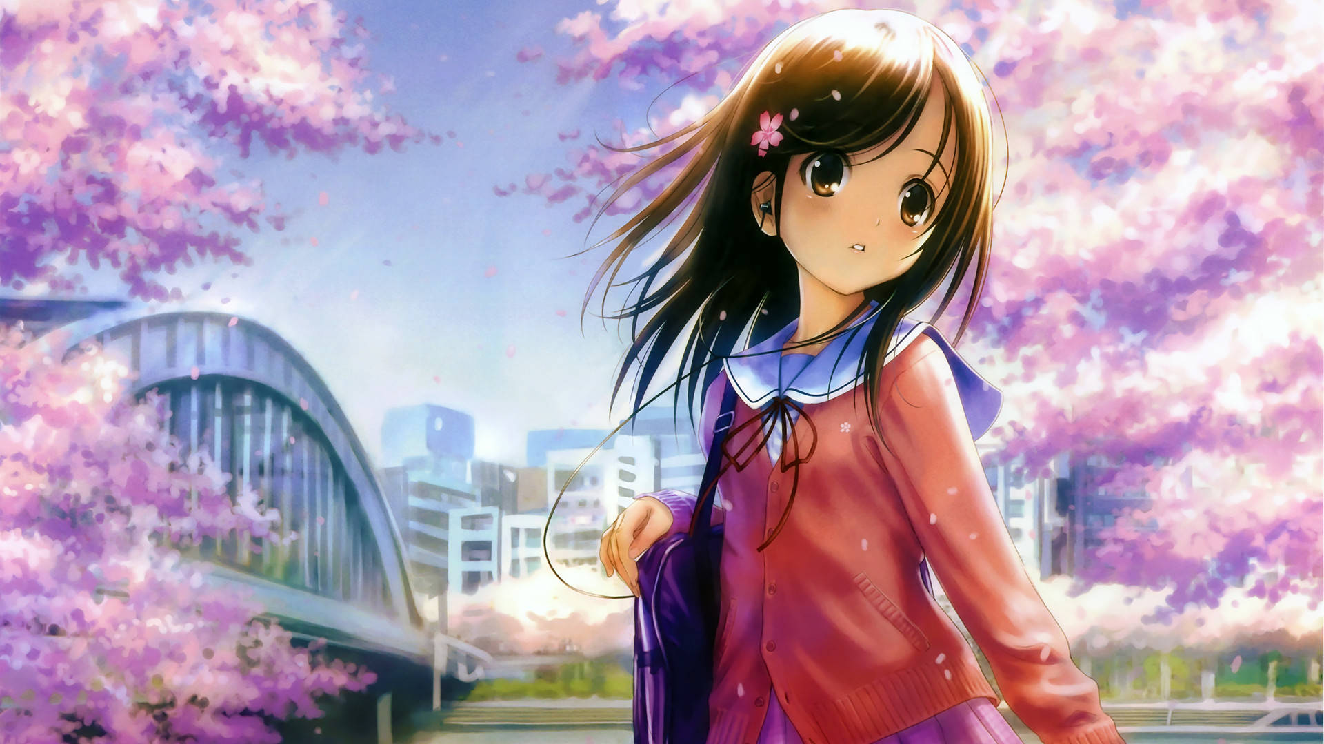 School Girl Anime Desktop Picture