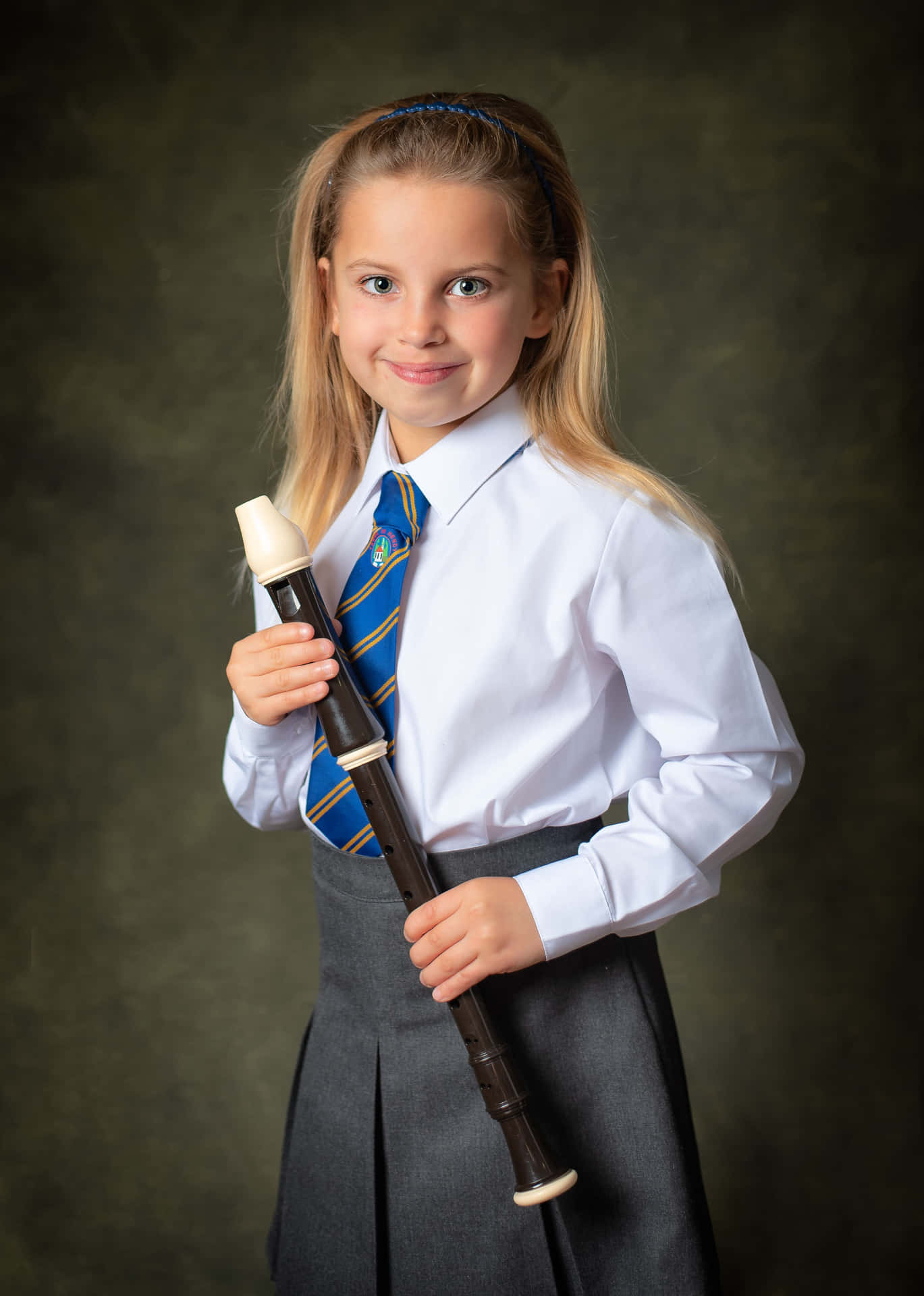 School Girl Cute Flute Picture
