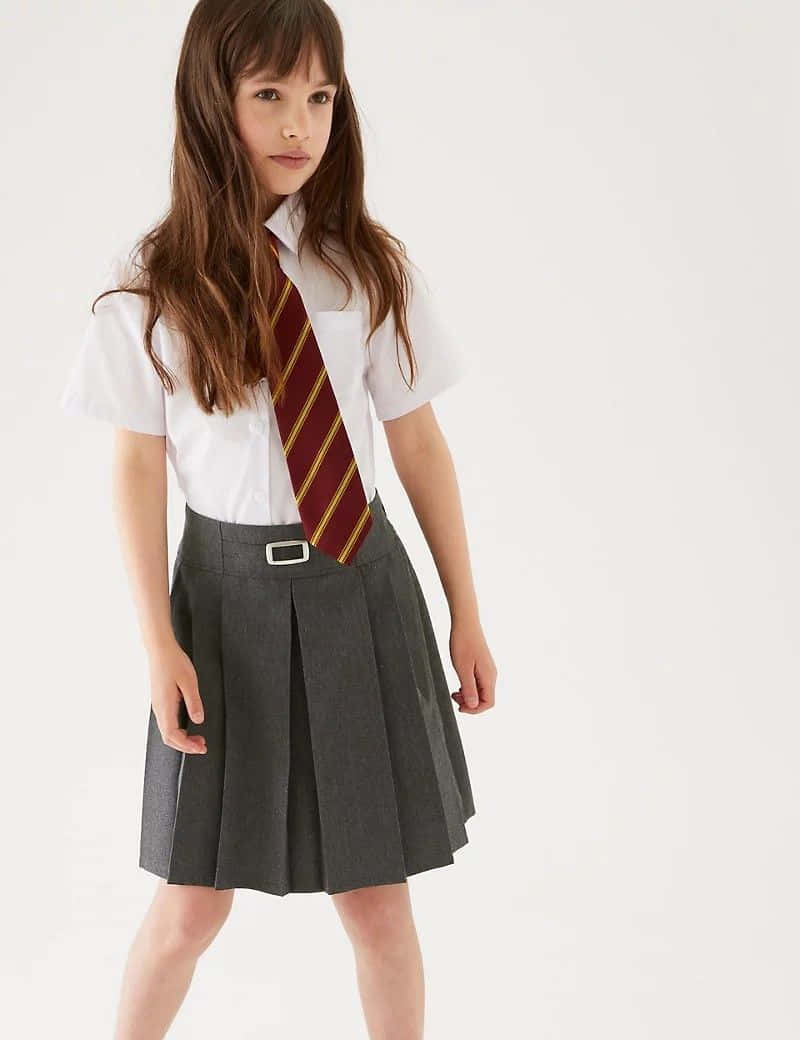 School Girl Red Tie Picture