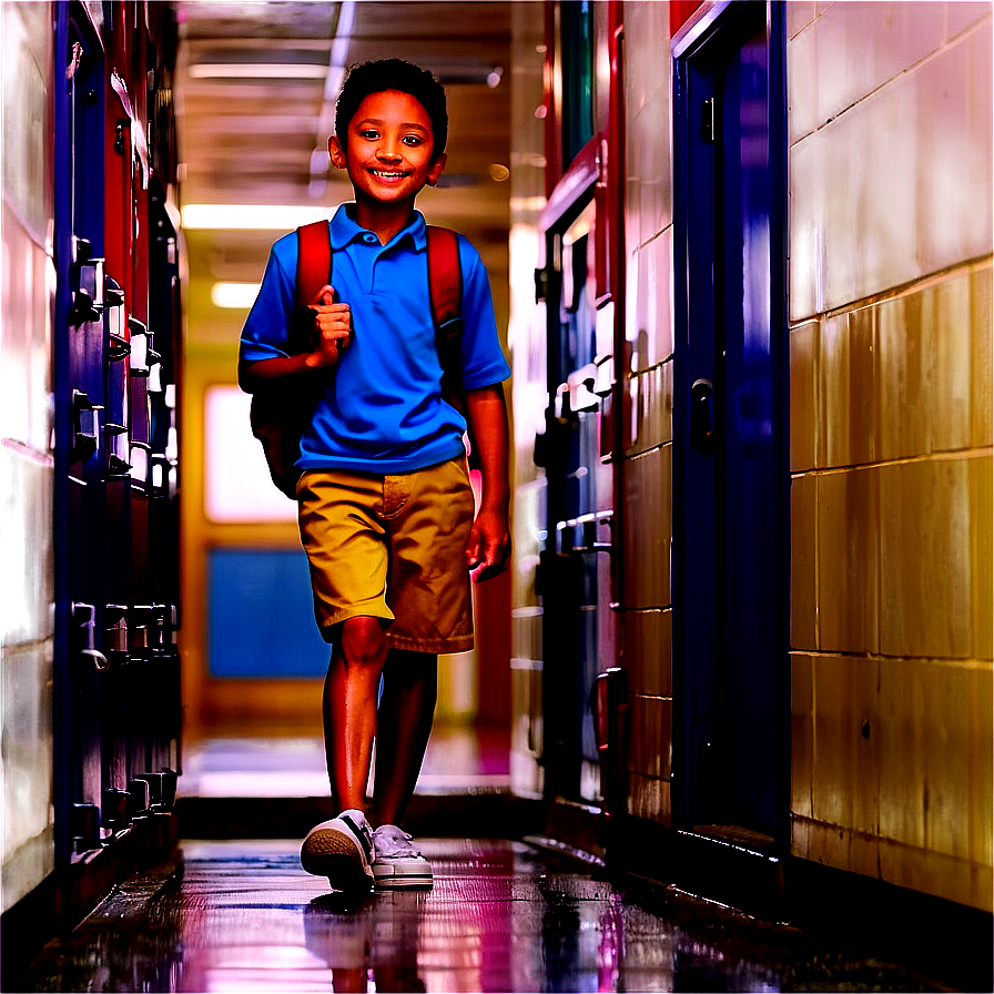 School Hallway First Day Png Eas84 PNG