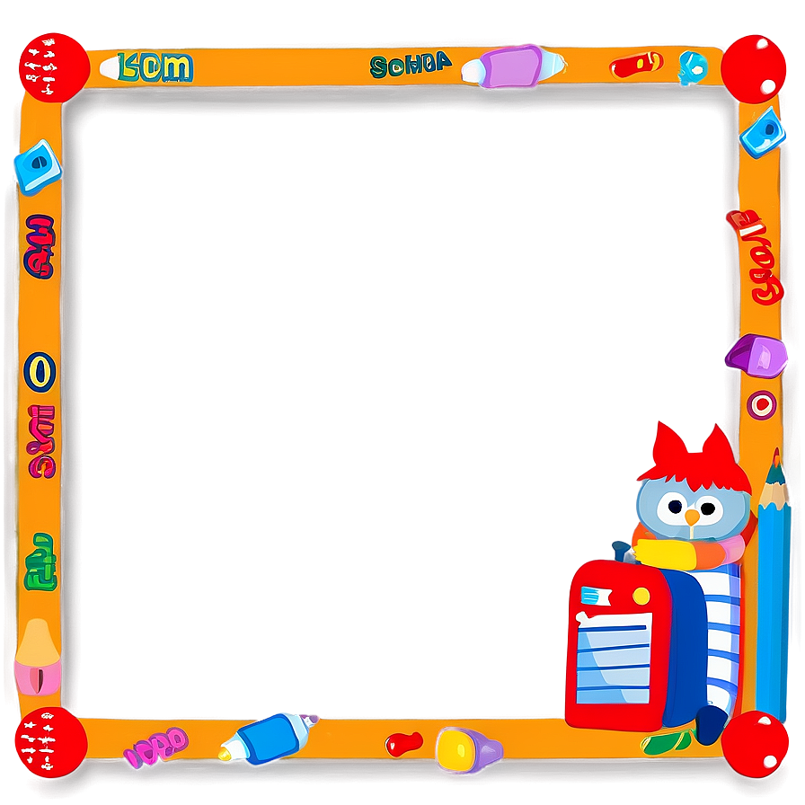 School Themed Border Png Fcp PNG