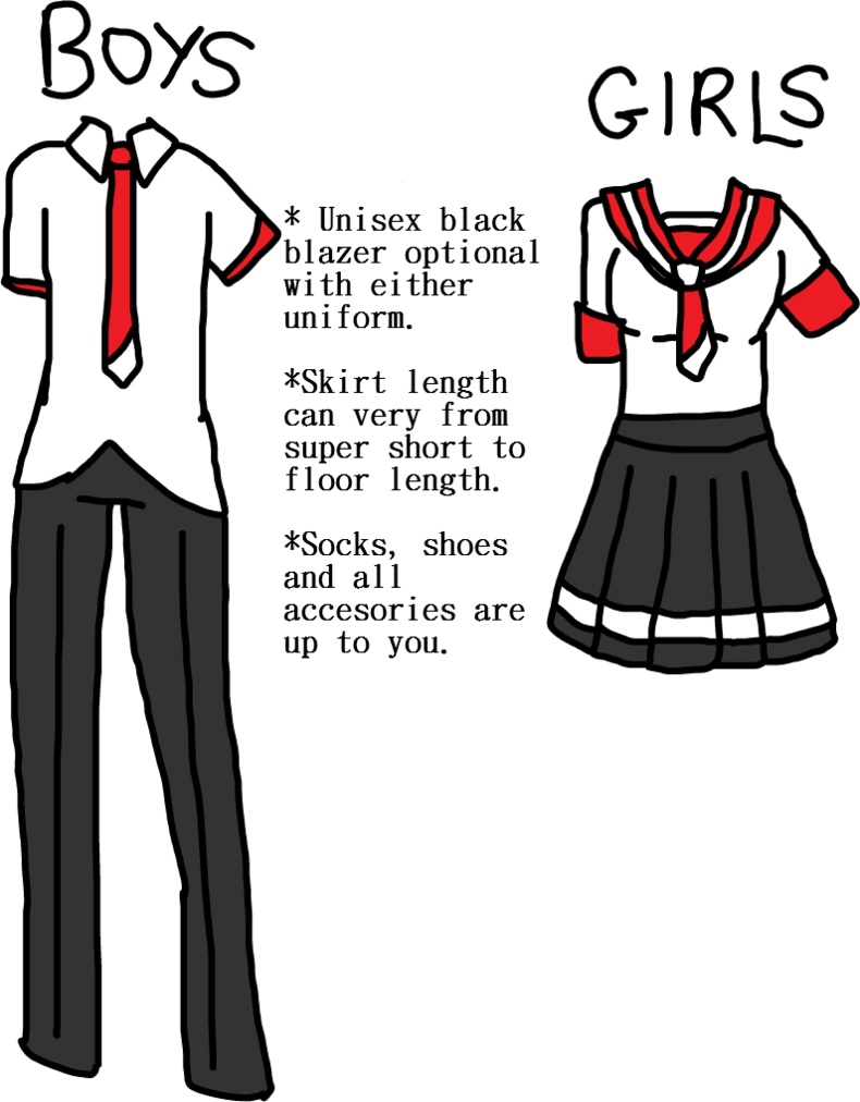 School Uniform Options Illustration PNG