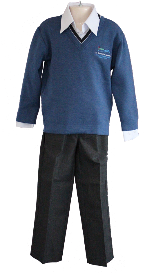 School Uniformwith Dress Shirtand Sweater PNG