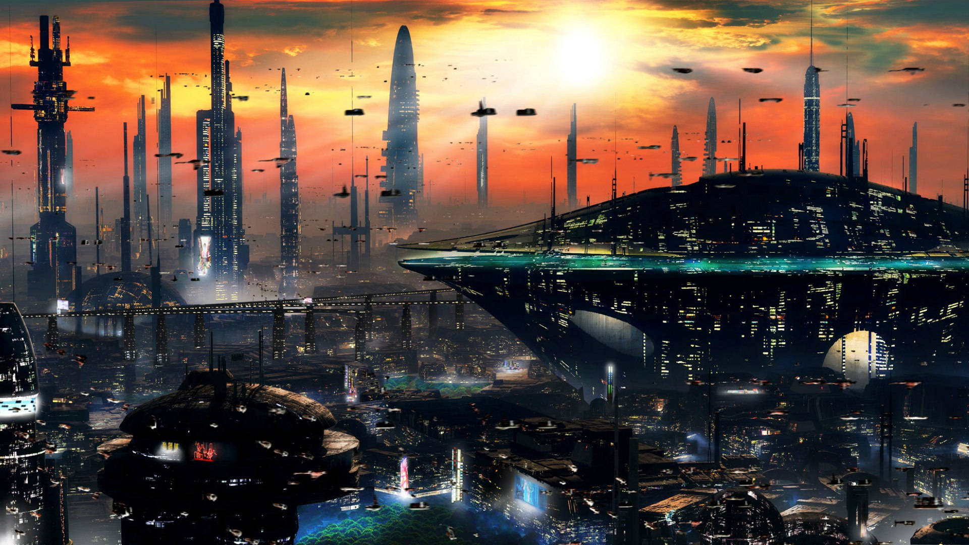 Sci Fi City Art Wallpaper