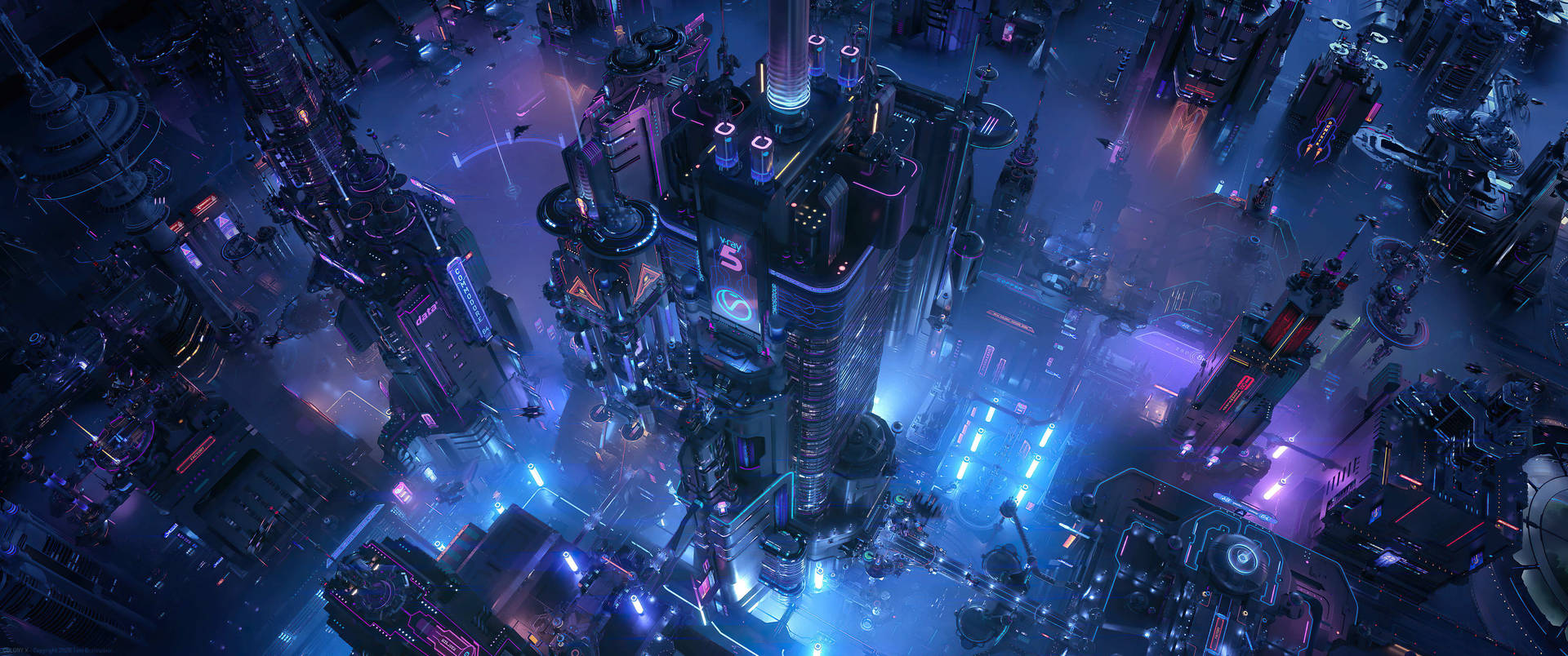 Sci-fi City View Wallpaper