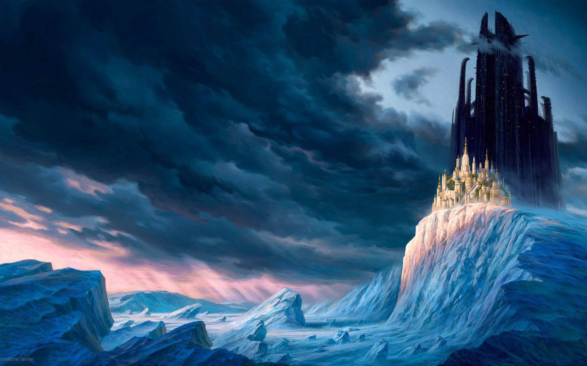 Sci-fi Frozen Castles Wallpaper