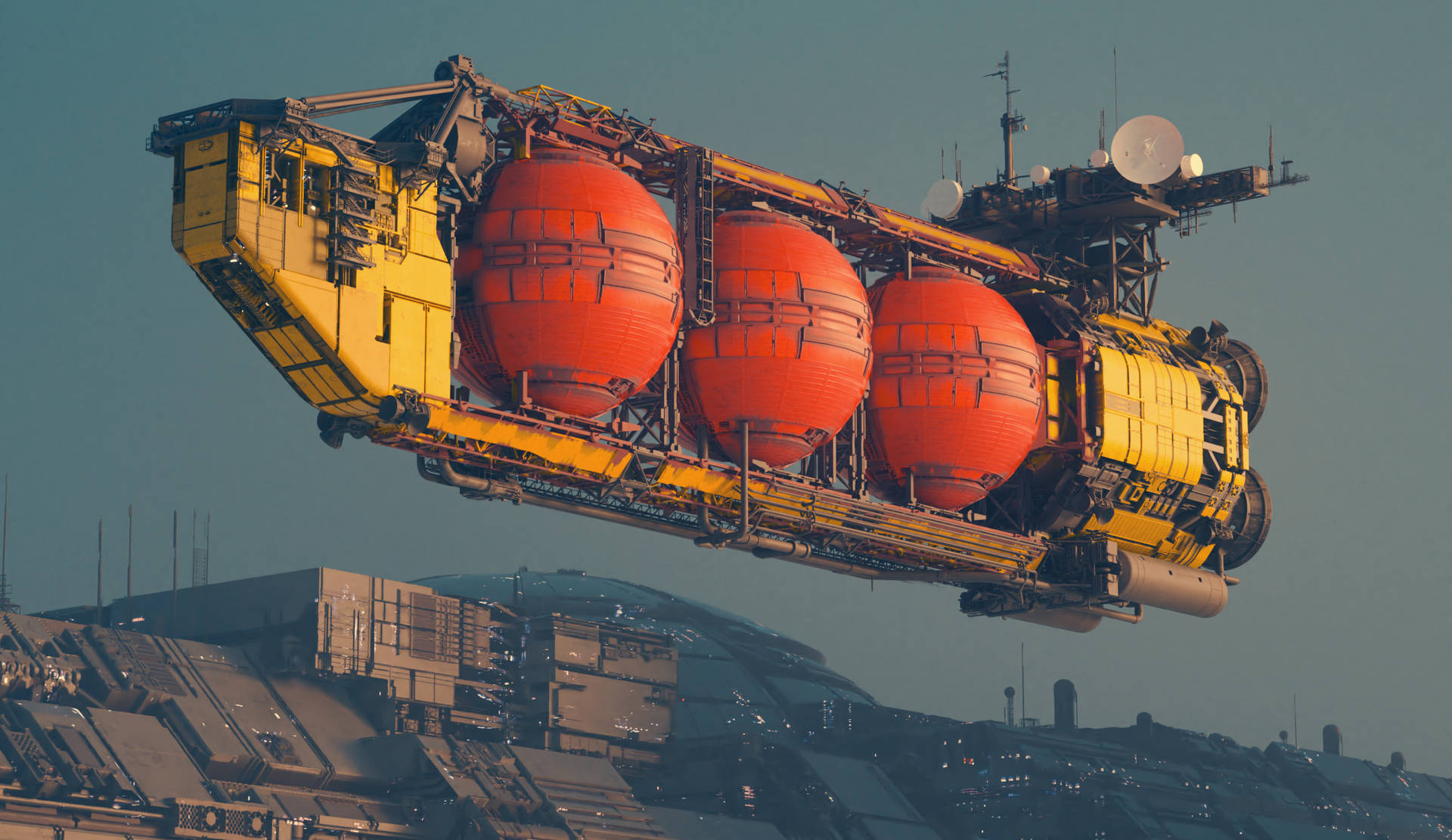 Sci-fi Landscape And Fuel Tanker Wallpaper