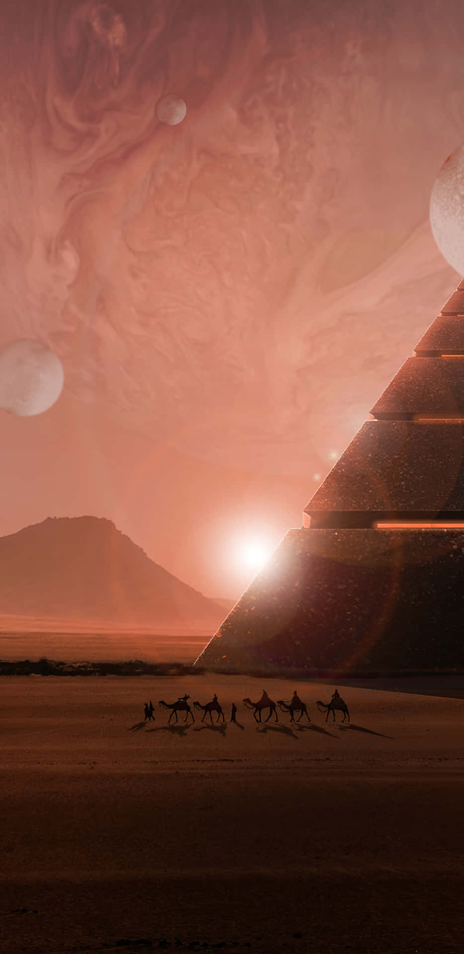Scifi-pyramide Des Mondes Wallpaper