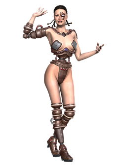 Sci Fi_ Warrior_ Woman_ Pose PNG