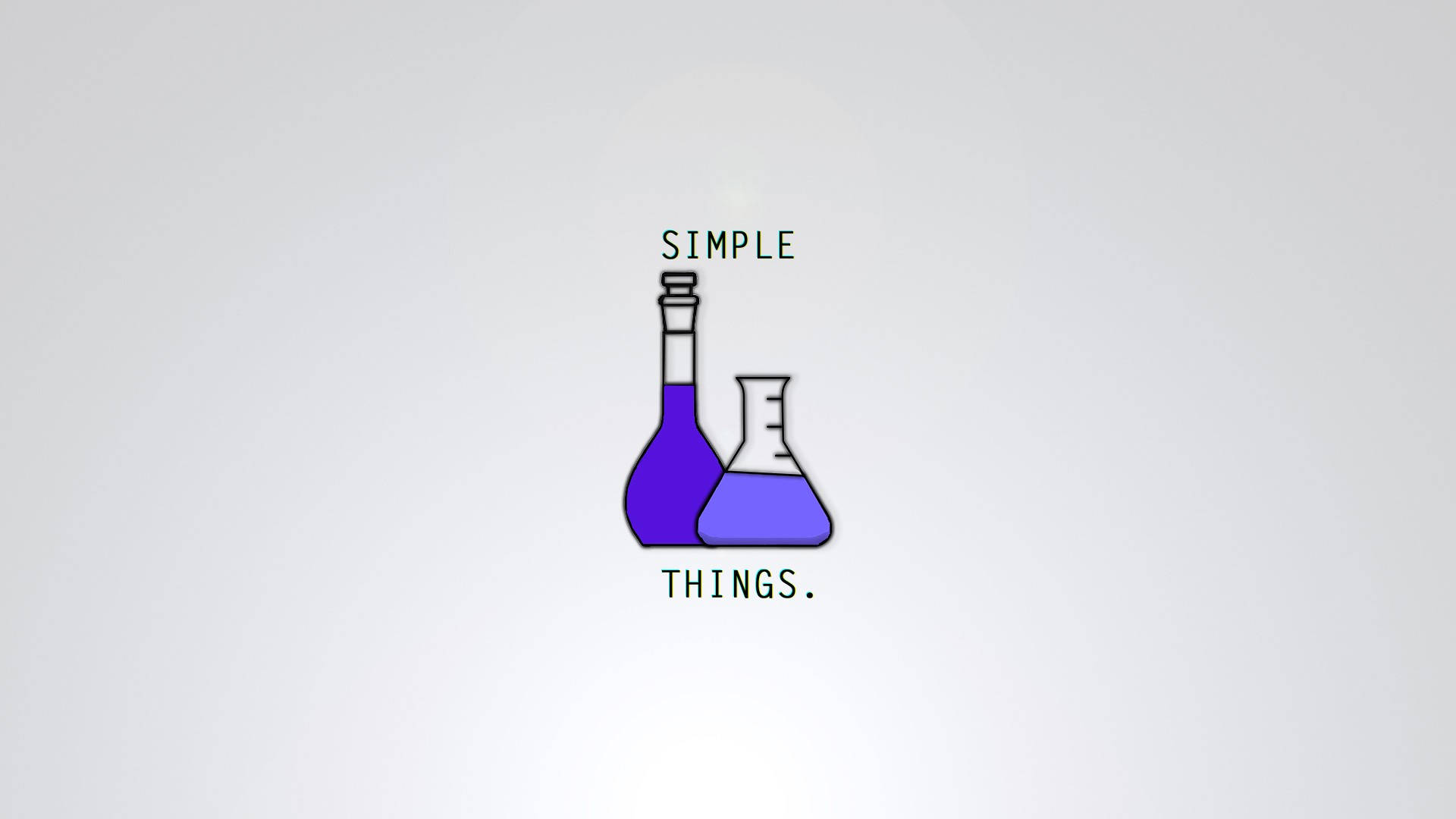 Et enkelt design med science flasker på skrivebordet. Wallpaper