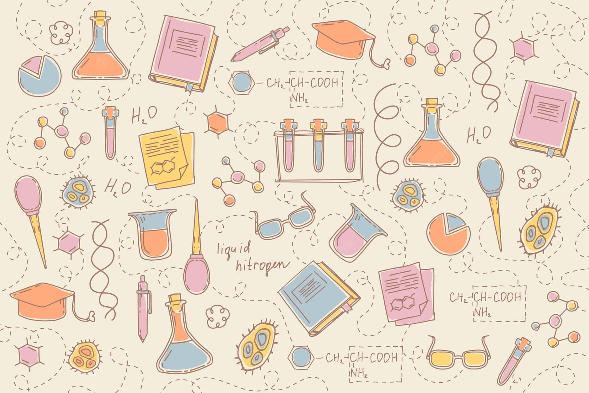 Science_ Doodle_ Background_ Pattern Wallpaper