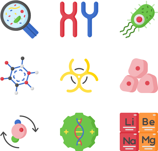 Science Icons Set PNG