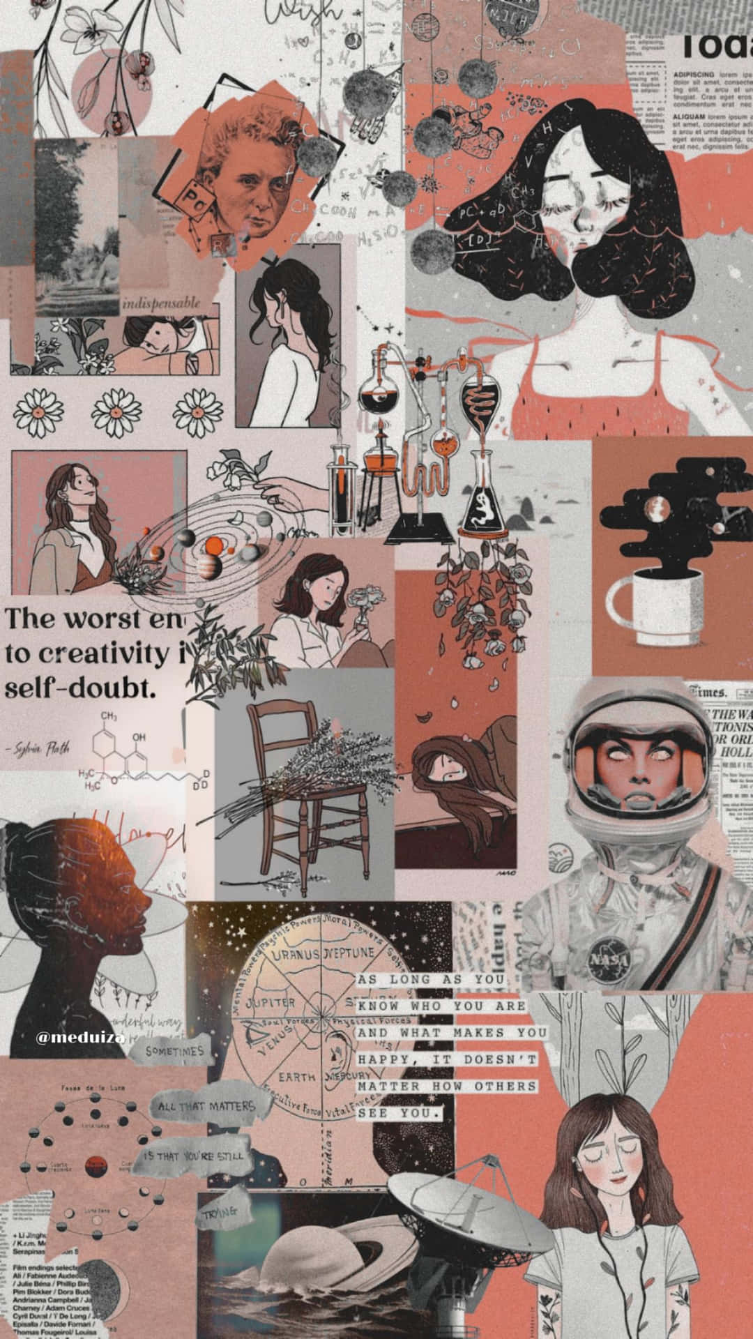 Science Inspired Aesthetic Collage Wallpaper