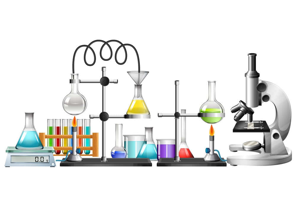 Download A Set Of Laboratory Equipment With Various Test Tubes And ...