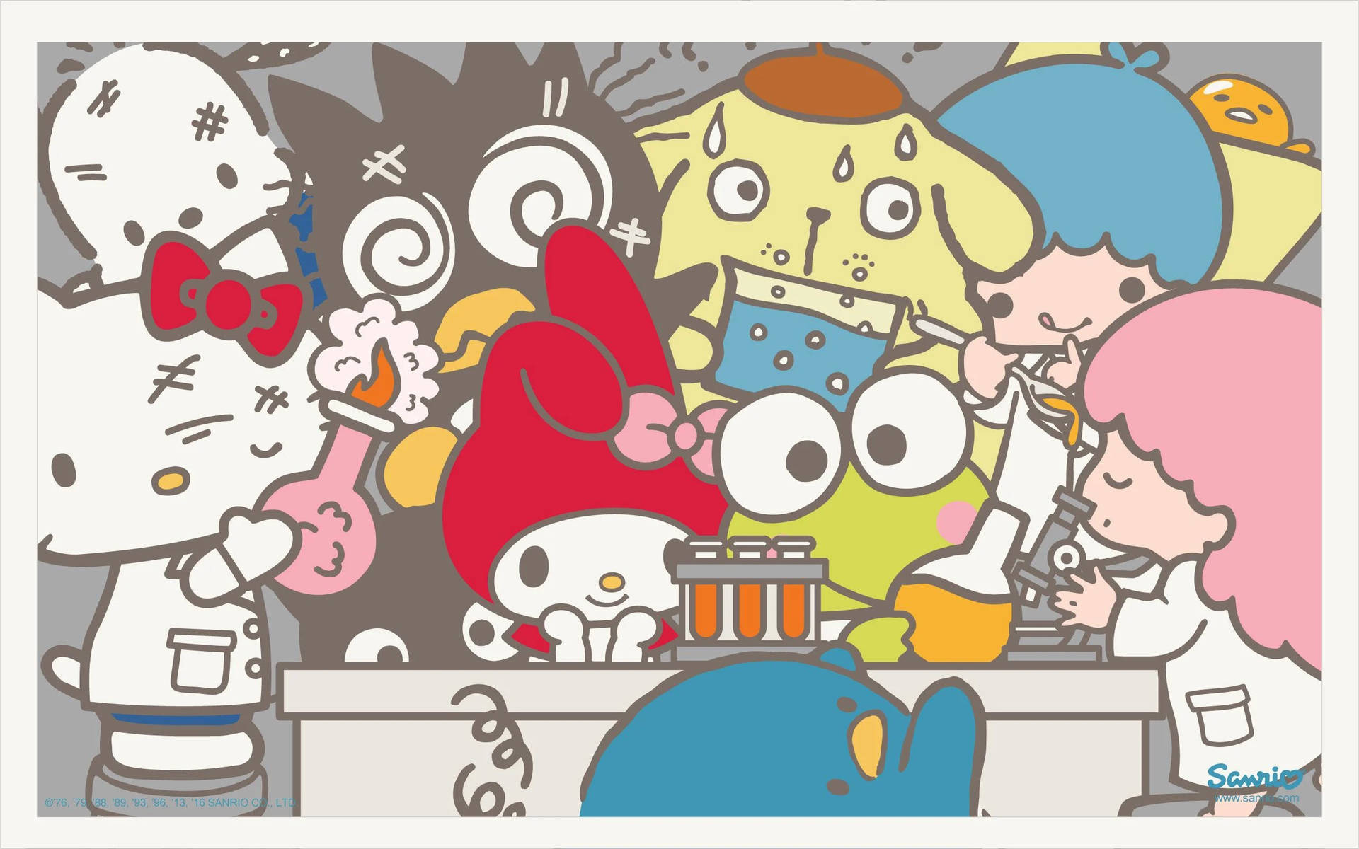 Science Students Sanrio Characters Wallpaper
