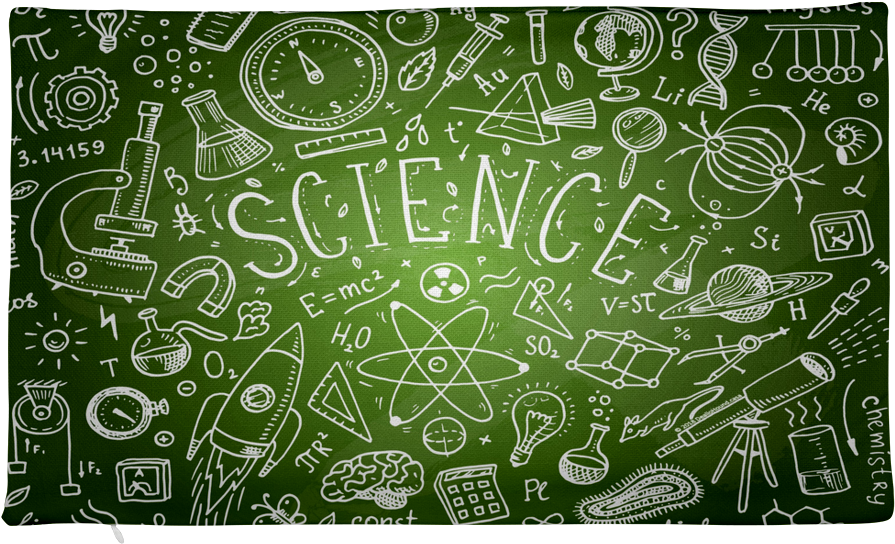Science Themed Chalkboard Illustration PNG