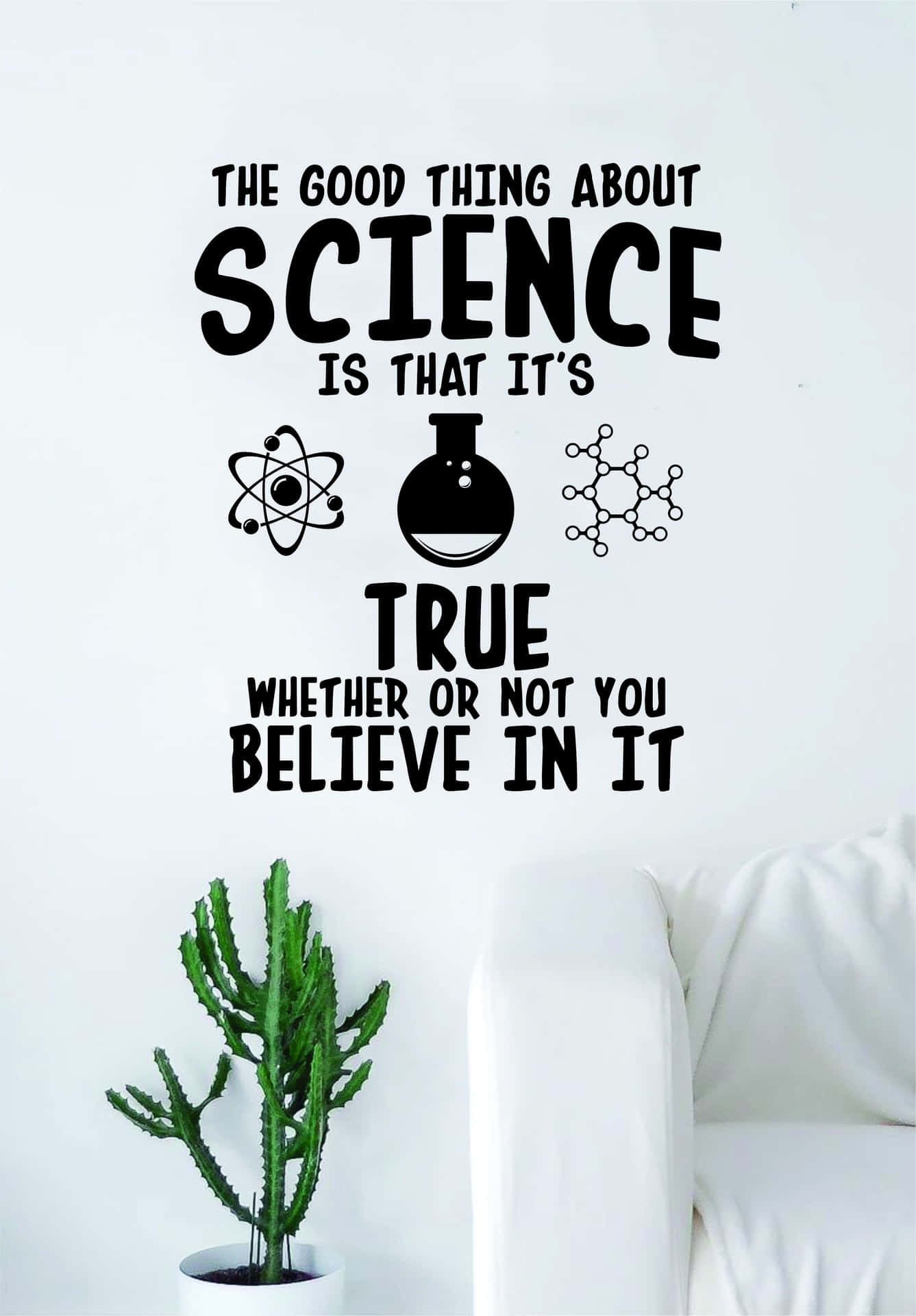 Science Truth Quote Wall Art Wallpaper
