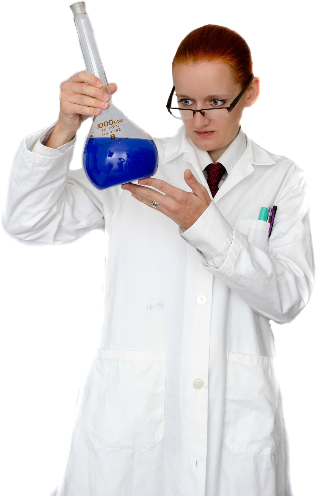 Scientist With Blue Chemical PNG