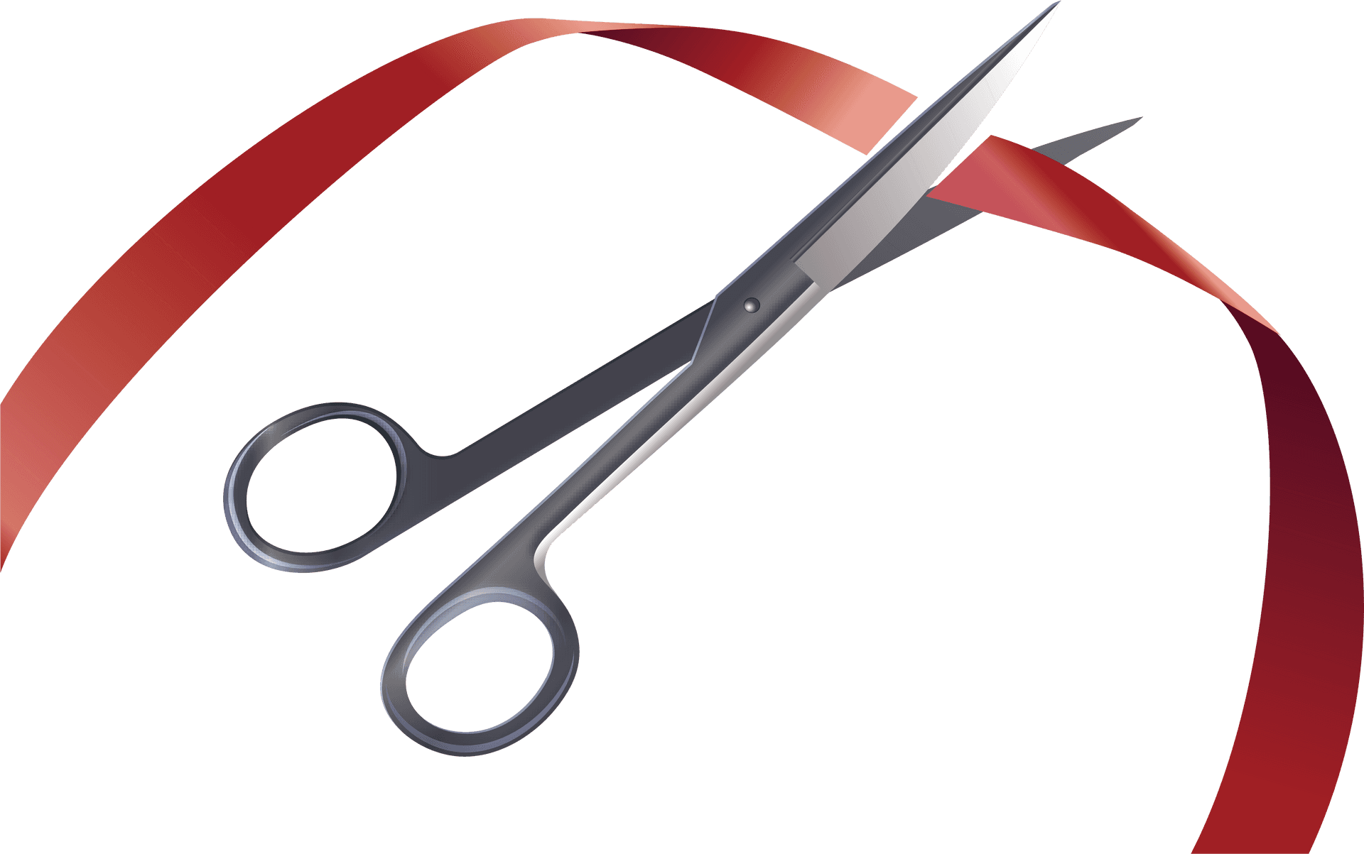 Scissors Cutting Ribbon PNG