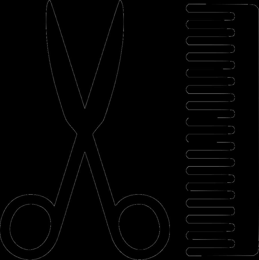 Scissorsand Comb Outline PNG