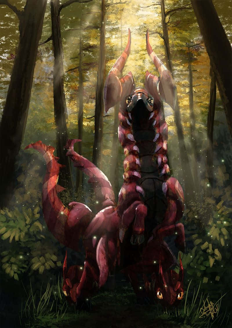 Scolipede In Forest Phone Background Wallpaper
