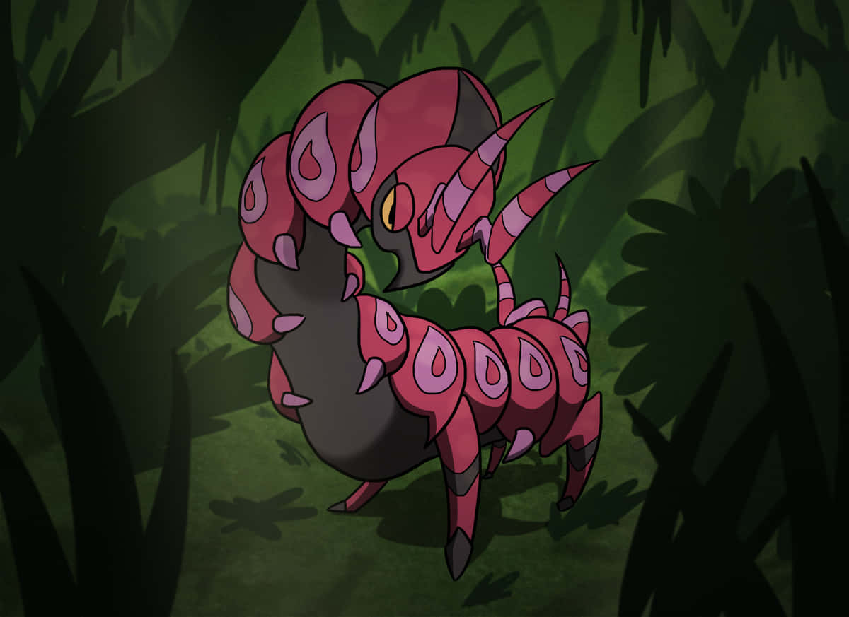 Scolipede In The Forest Green Aesthetic Wallpaper