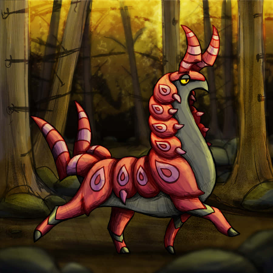 Scolipede Walking Through The Forest Wallpaper