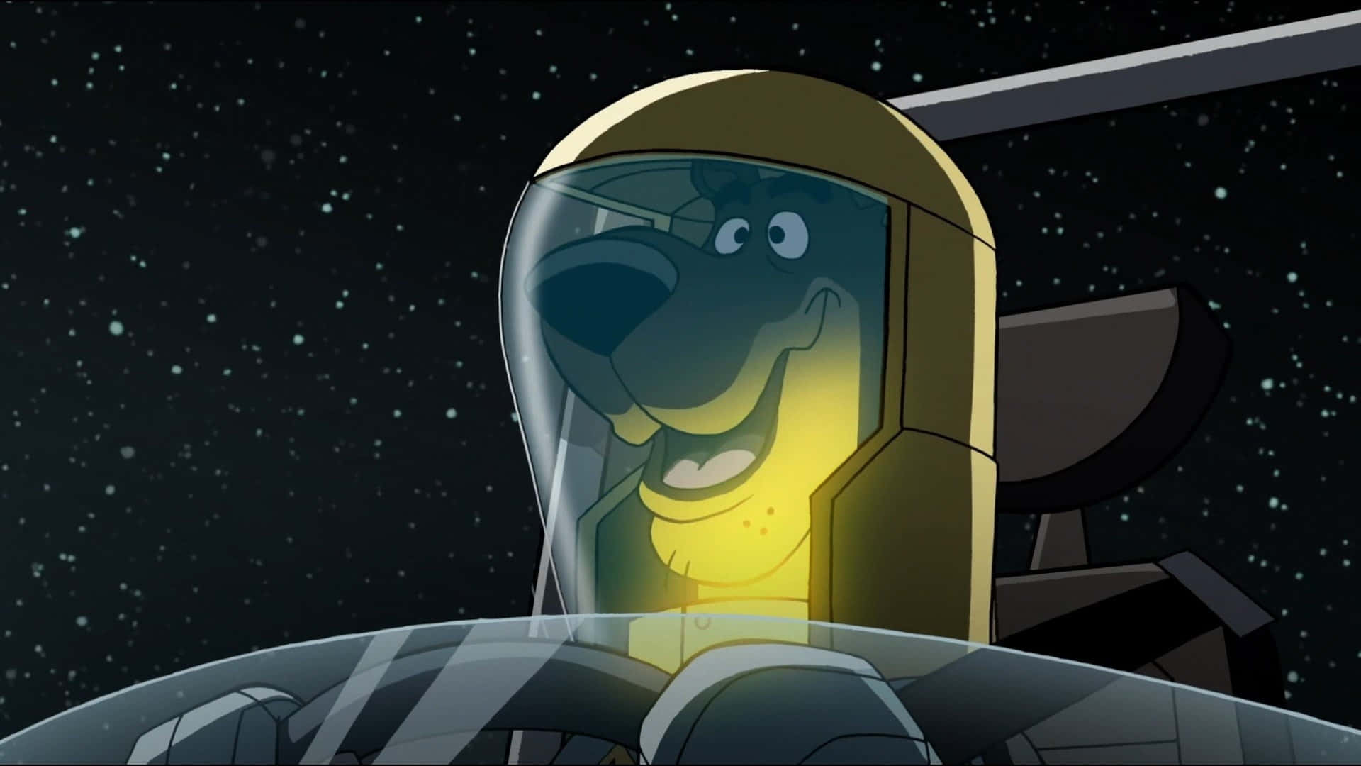 A Cartoon Character In A Spaceship