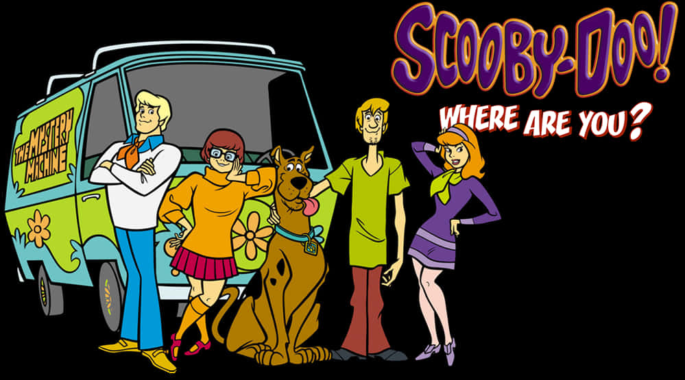 Scooby Doo Classic Castand Mystery Machine PNG